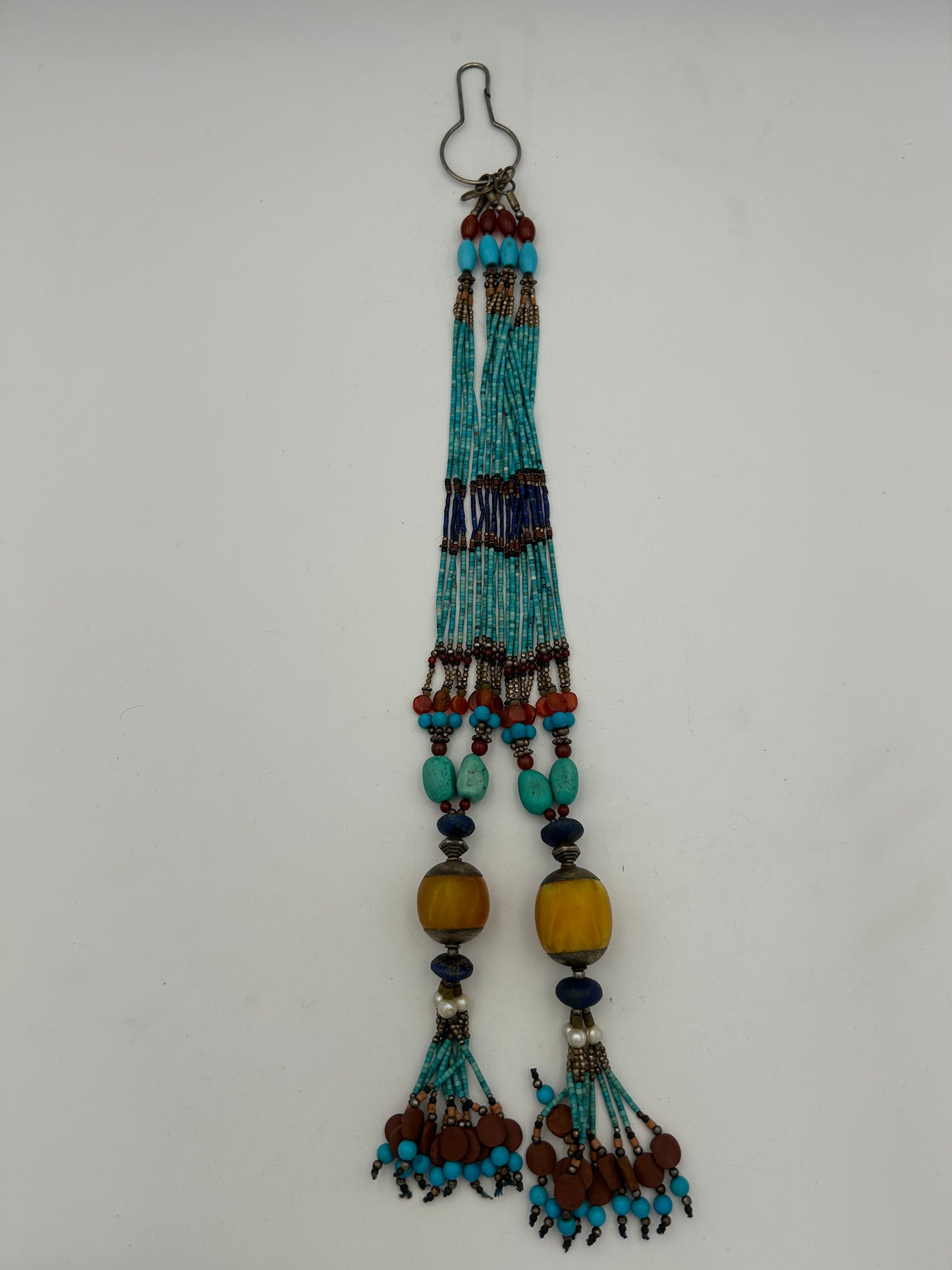 Turquoise + lapis beaded necklace