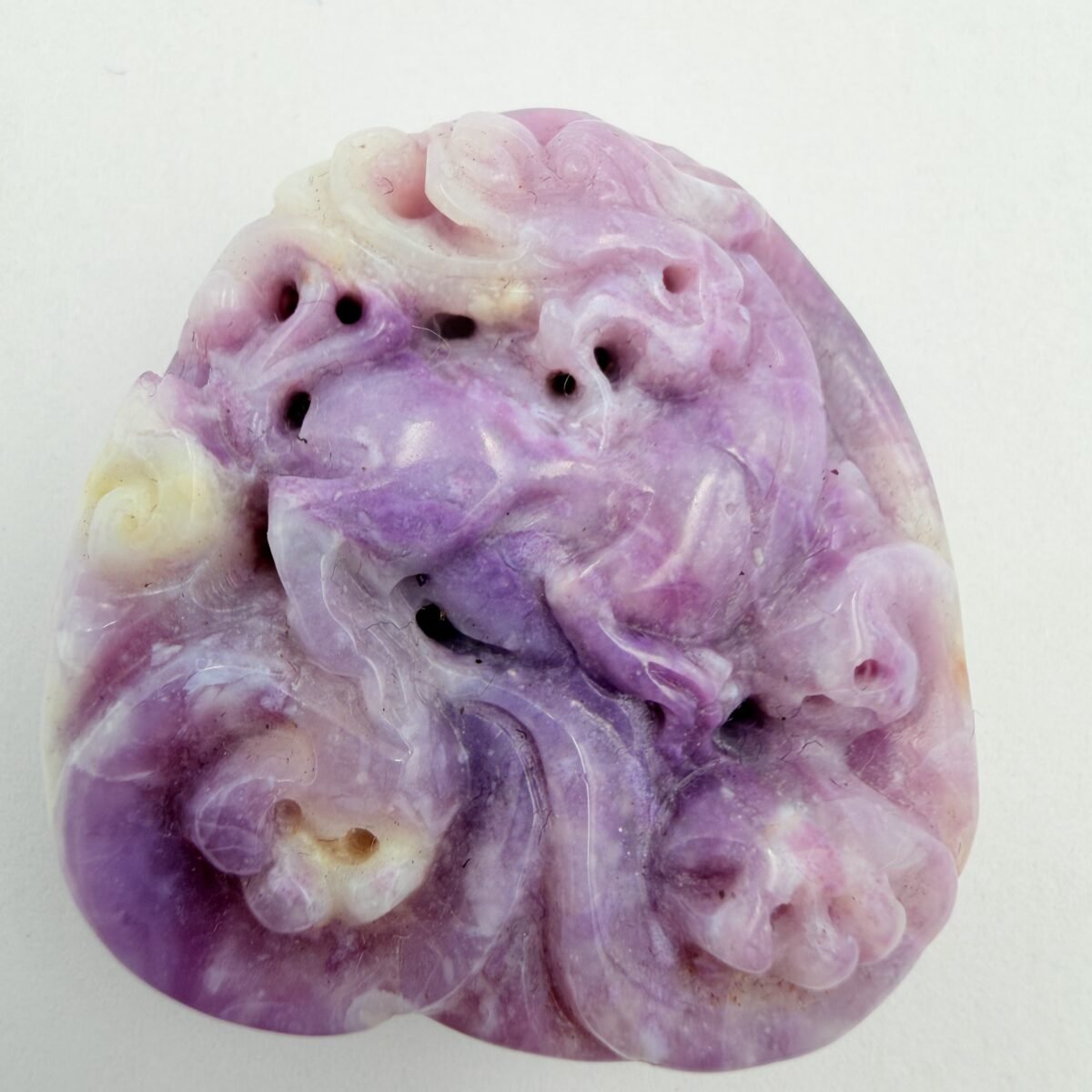 Polished Natural Purple Opal Dragon Pendant – Artisanal Handcrafted Jewelry