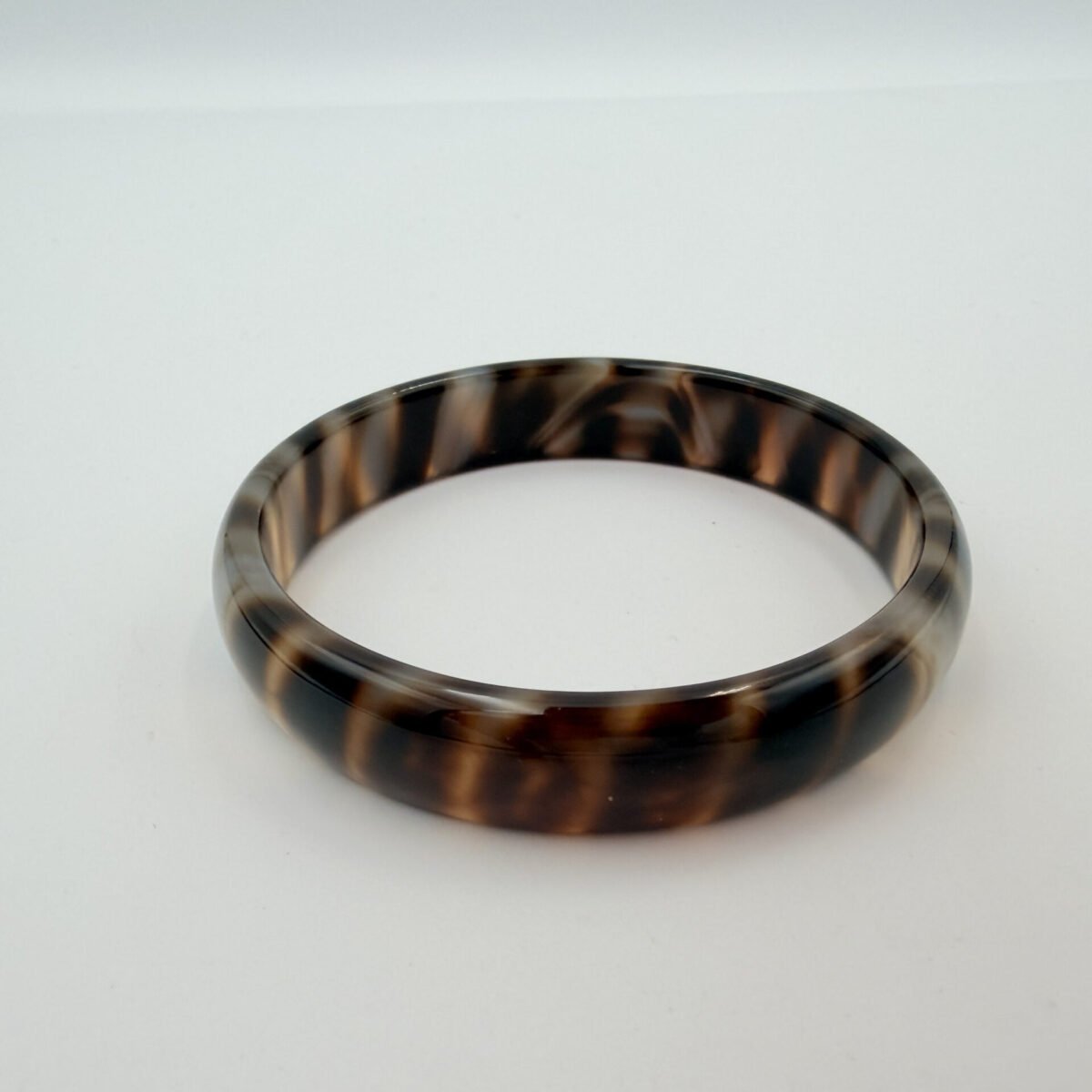 Earth-Tone Striped Sulemani Agate Bangle