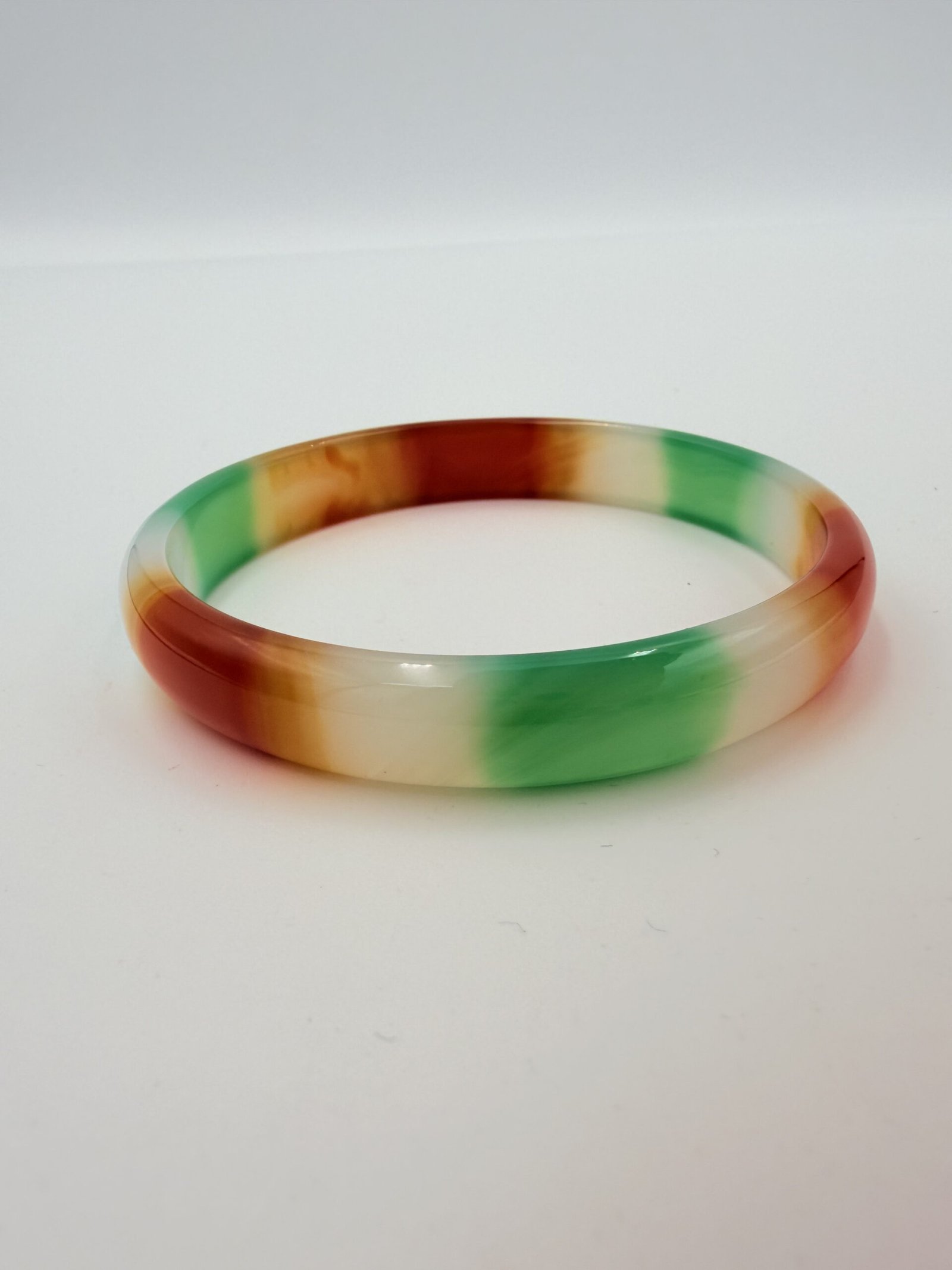 Multi-Color Natural Agate Bangle