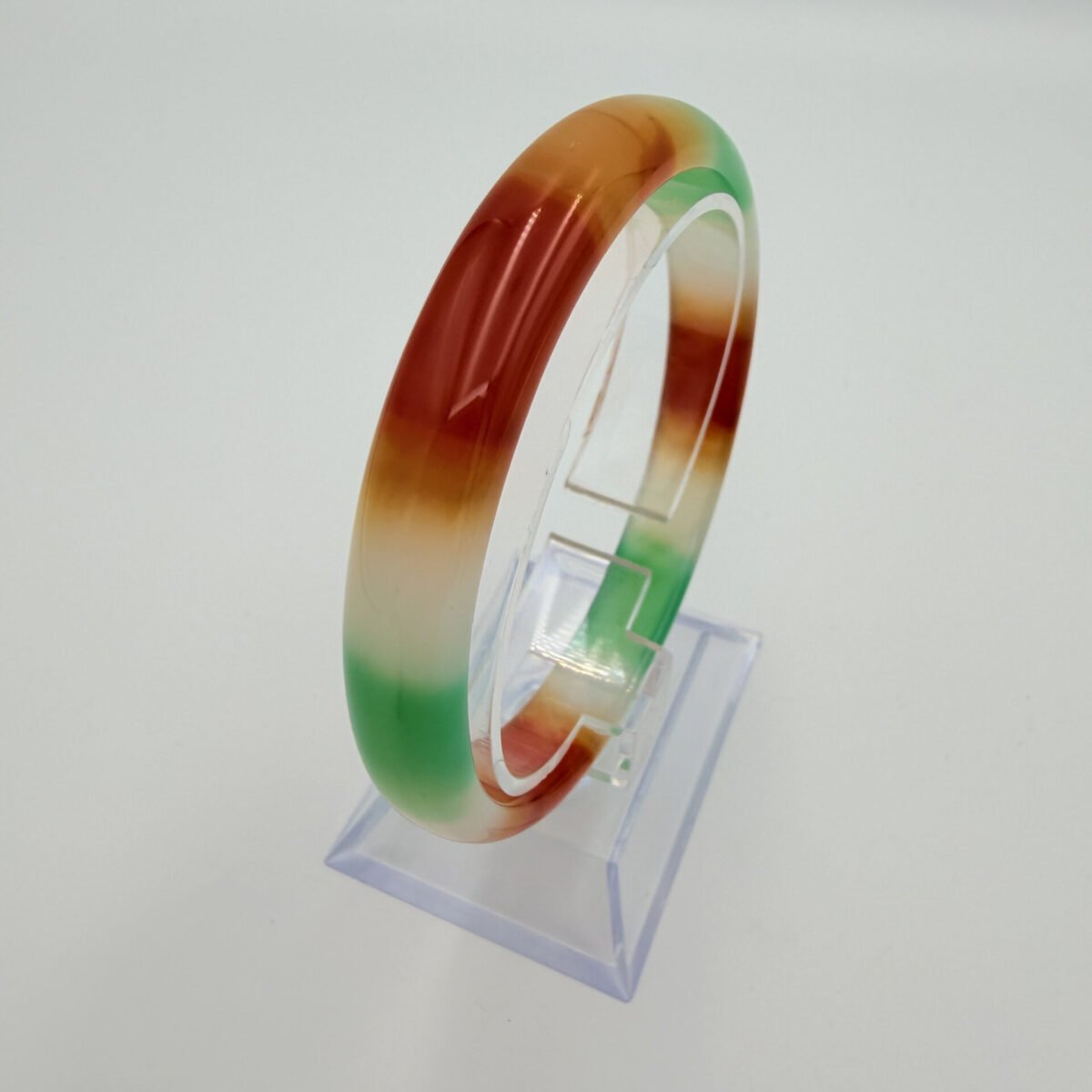 Alternative view of Multi-Color Natural Agate Bangle