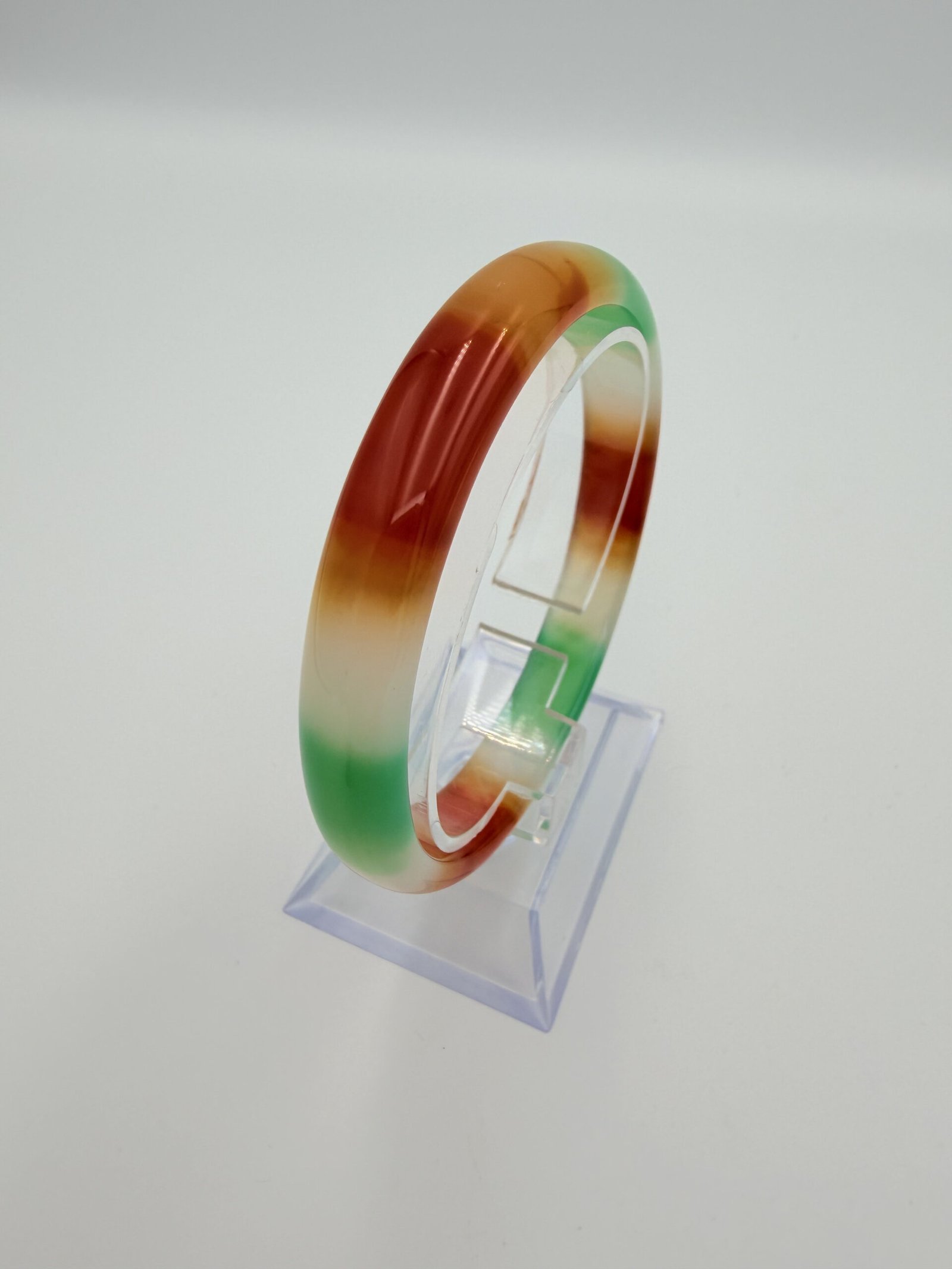Multi-Color Natural Agate Bangle - Image 2