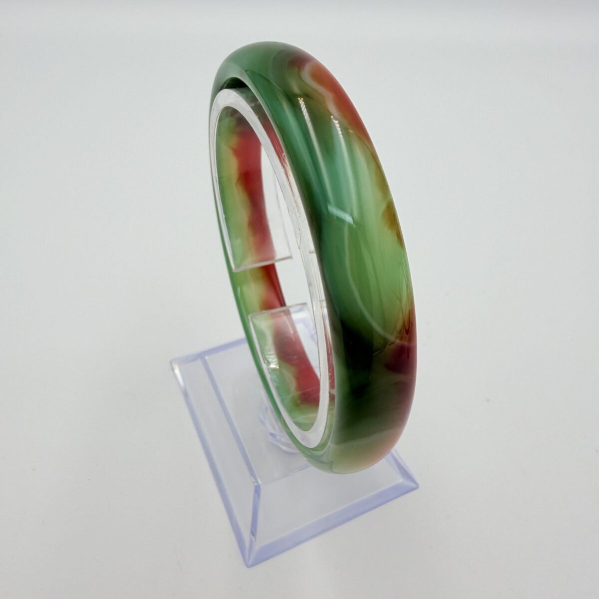 Alternative view of Forest Green and Amber Agate Bangle