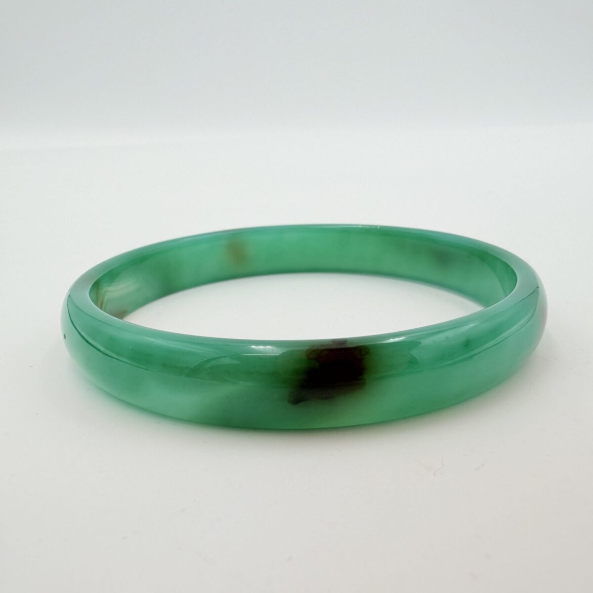 Moss Green and Dark Inclusion Agate Bangle