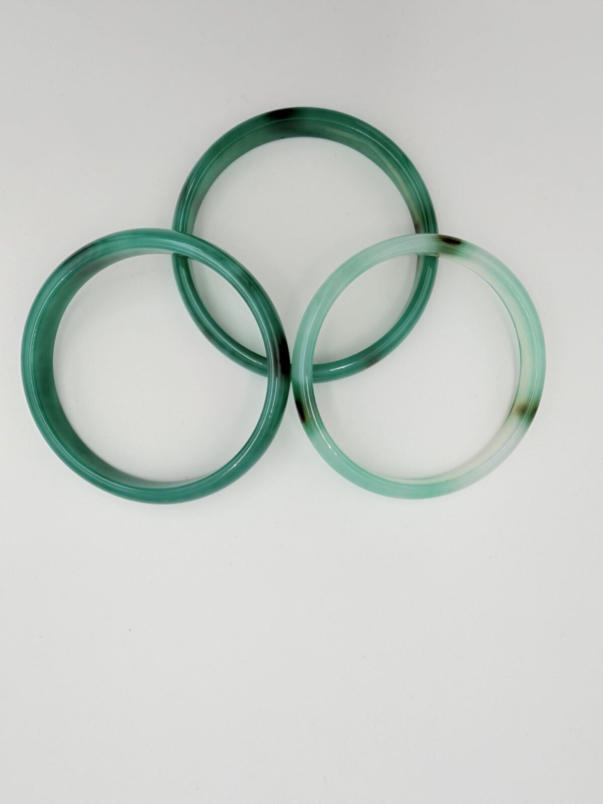 Moss Green and Dark Inclusion Agate Bangle - Khorasan Gems