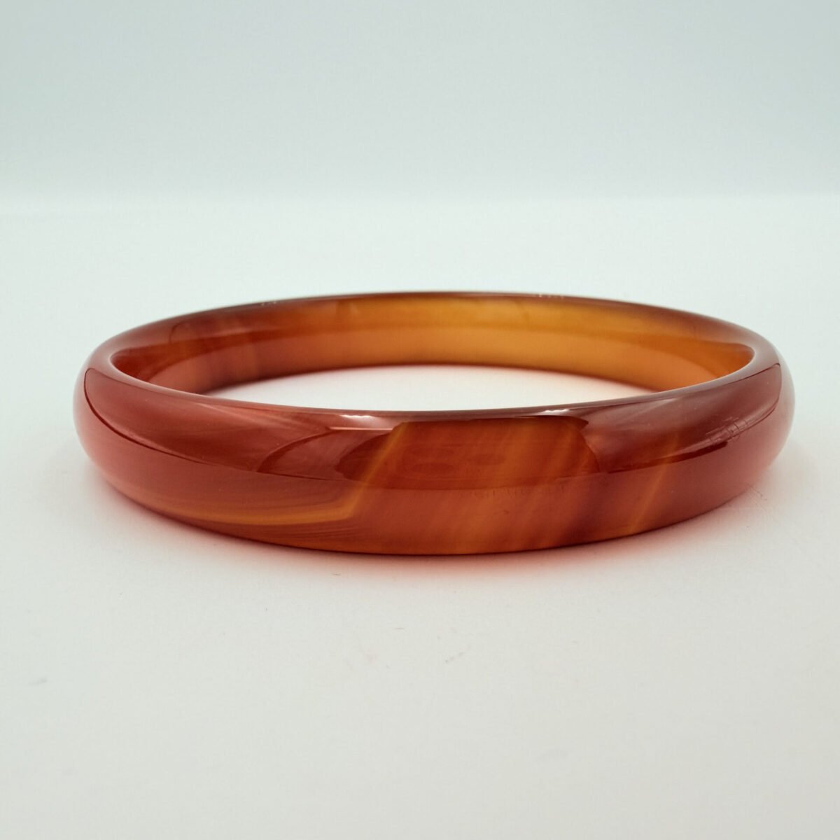 Sunset Orange Striped Agate Bangle