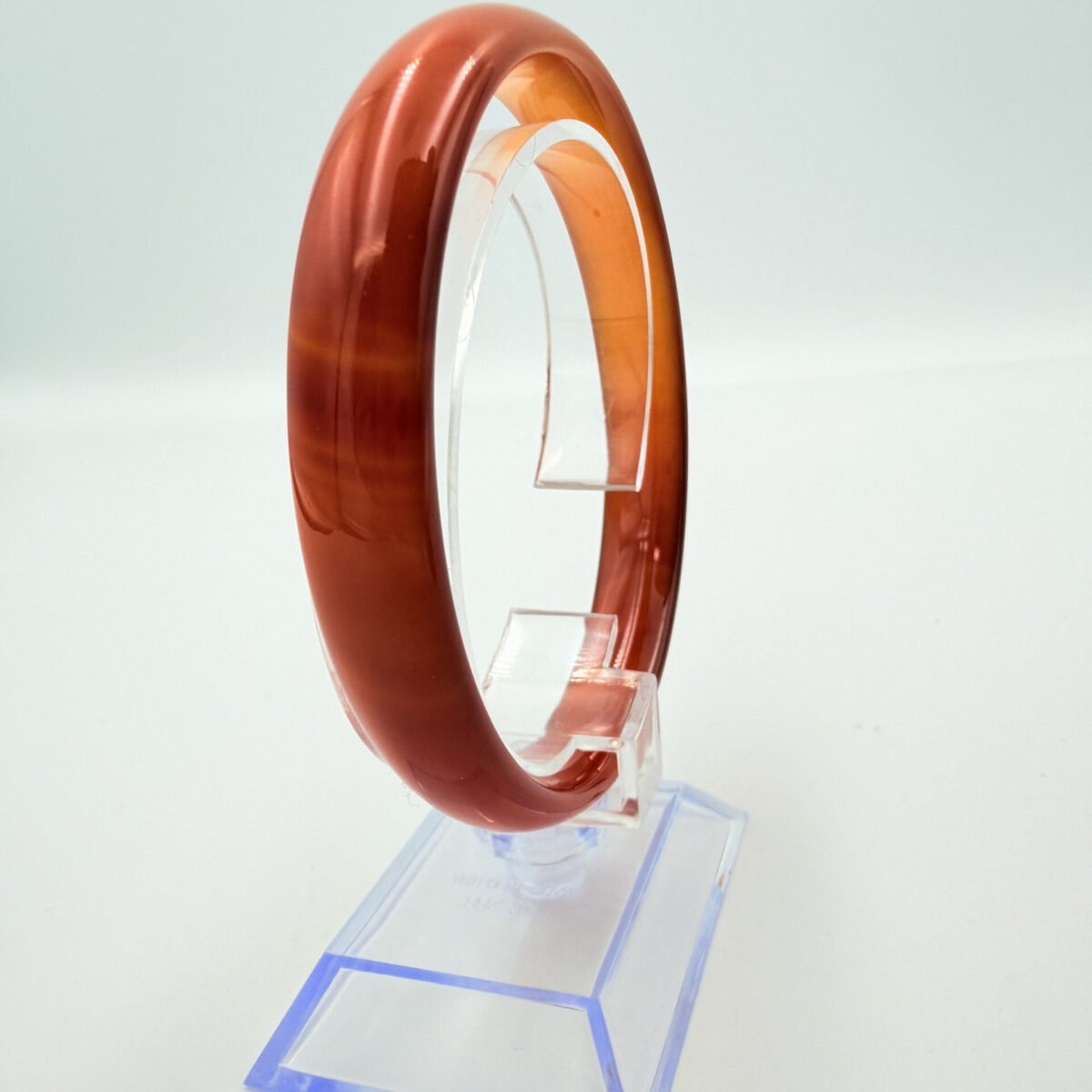 Alternative view of Sunset Orange Striped Agate Bangle