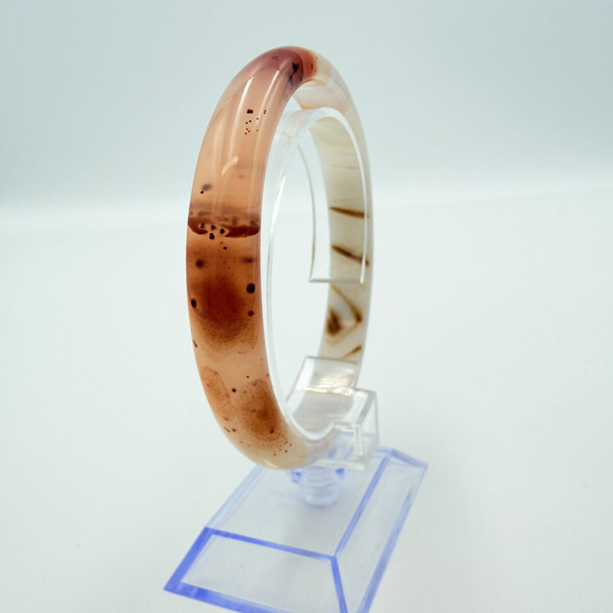 Alternative view of Honey-Amber Patterned Sulemani Agate Bangle
