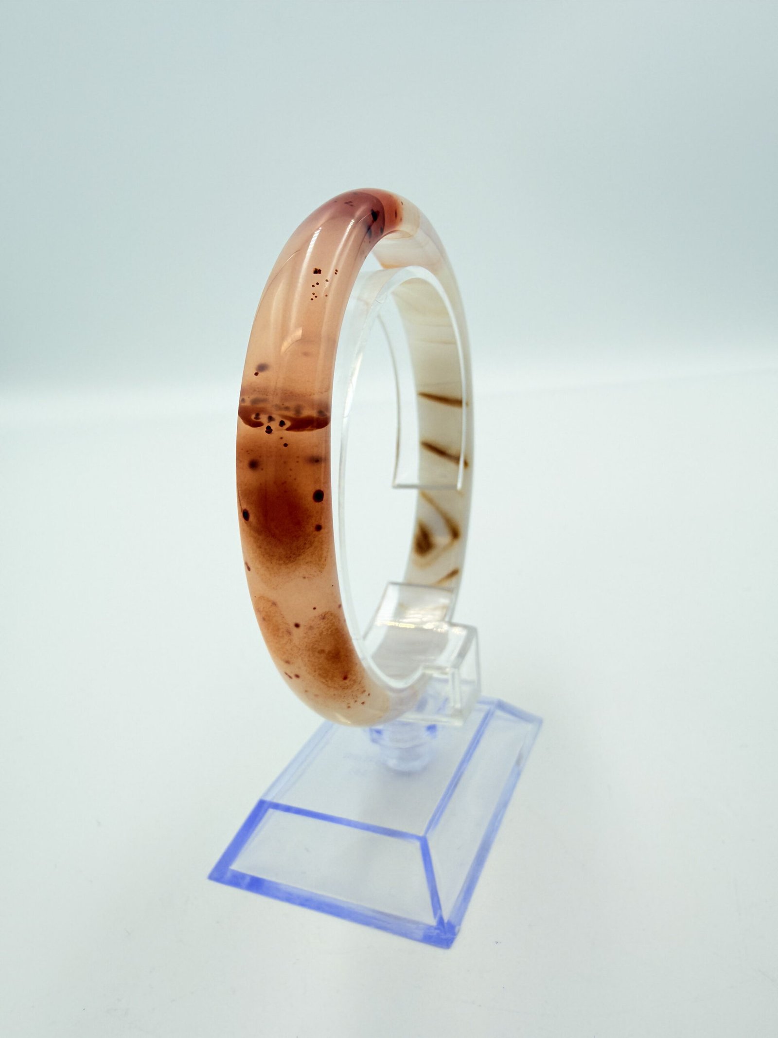Honey-Amber Patterned Sulemani Agate Bangle - Image 2