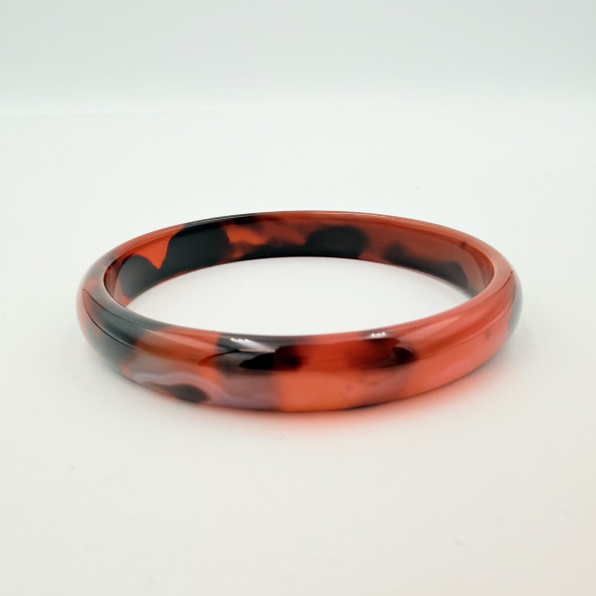 Tortoise Shell Patterned Agate Bangle