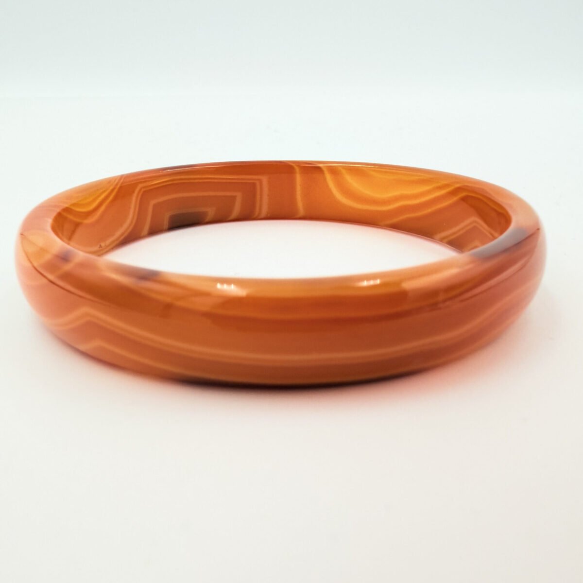 : Honey-Caramel Striped Sulemani Agate Bangle