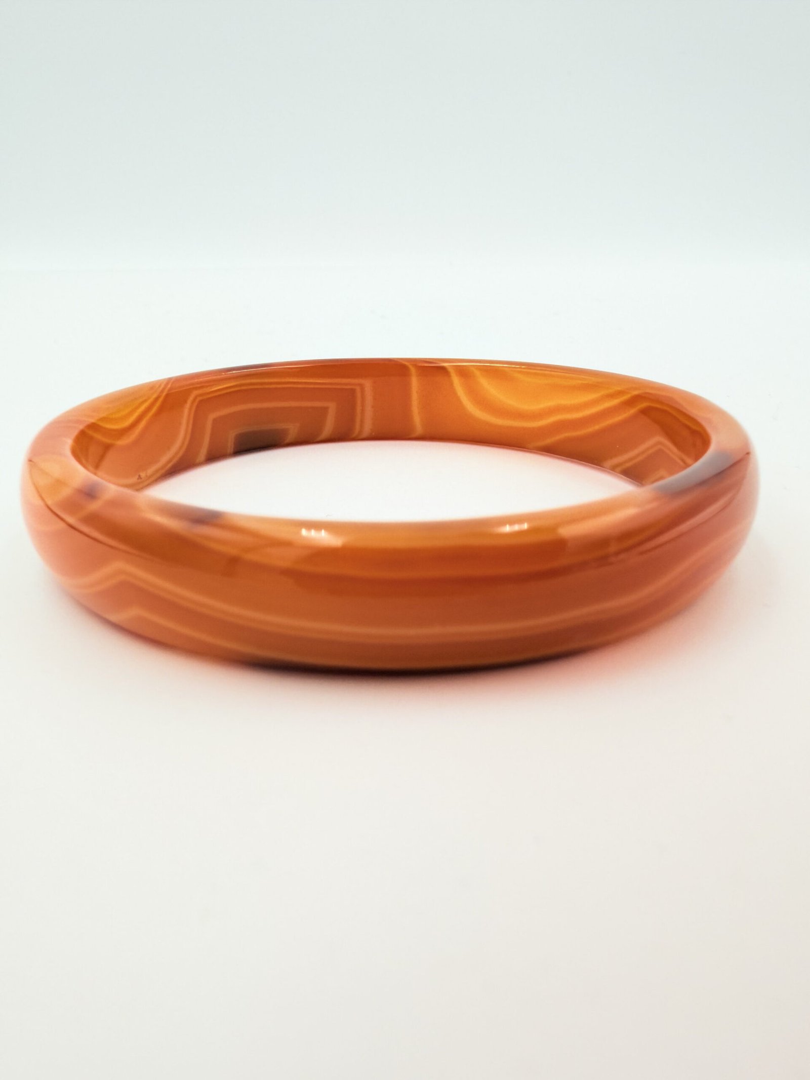 : Honey-Caramel Striped Sulemani Agate Bangle