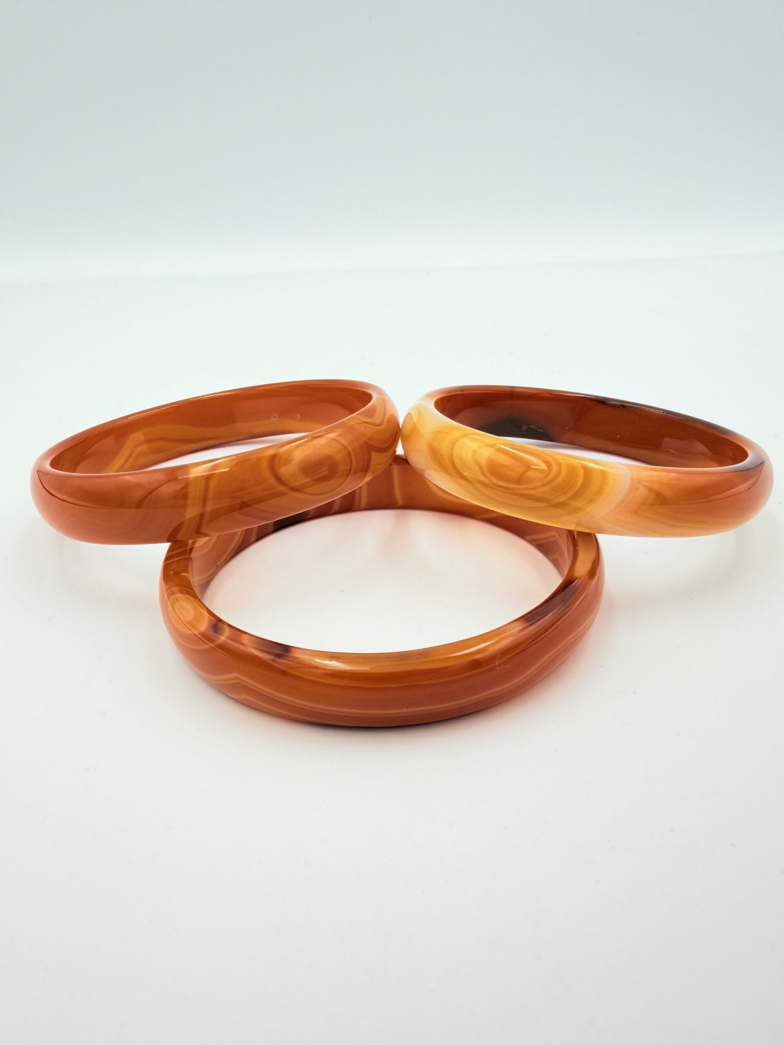 : Honey-Caramel Striped Sulemani Agate Bangle - Image 3