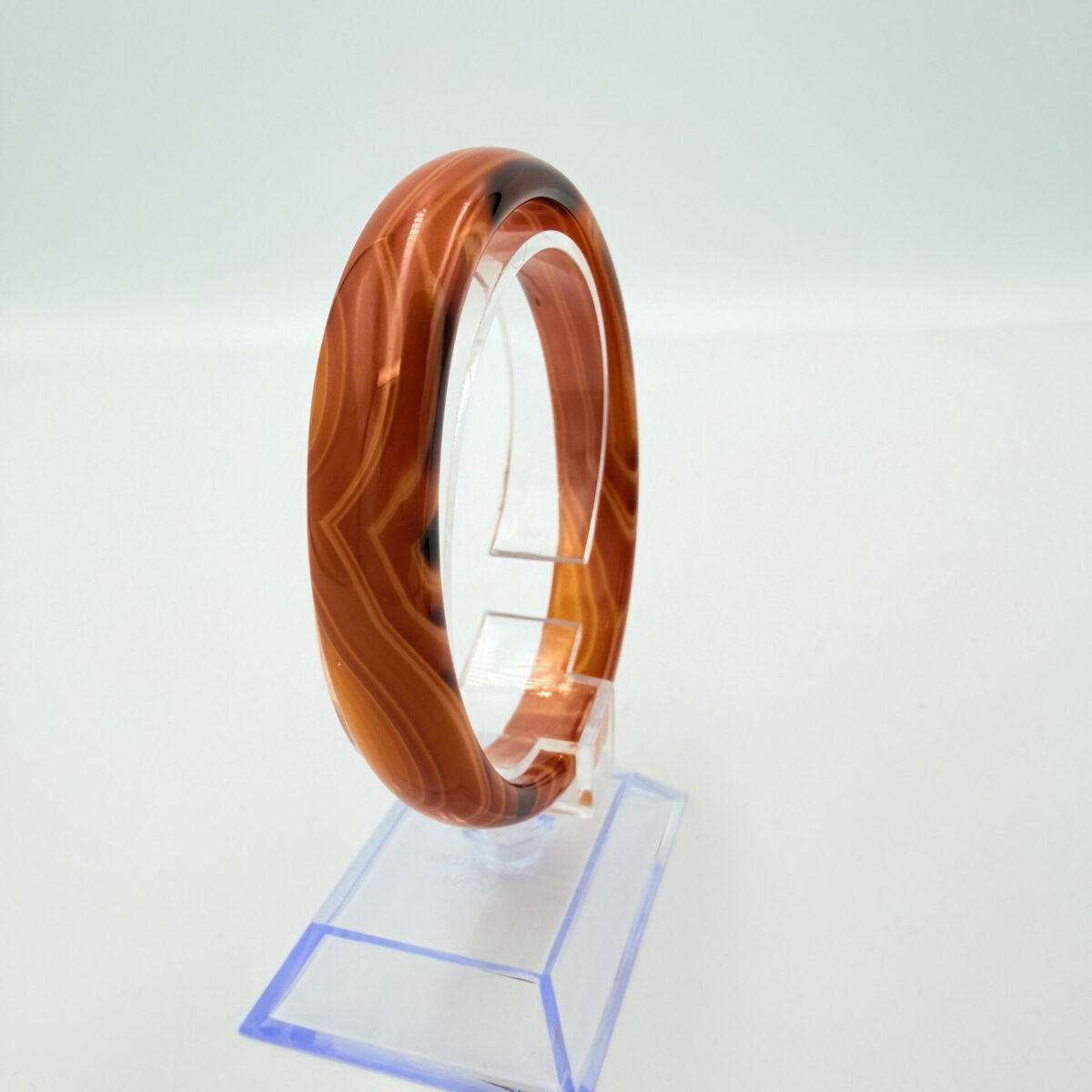 Alternative view of : Honey-Caramel Striped Sulemani Agate Bangle