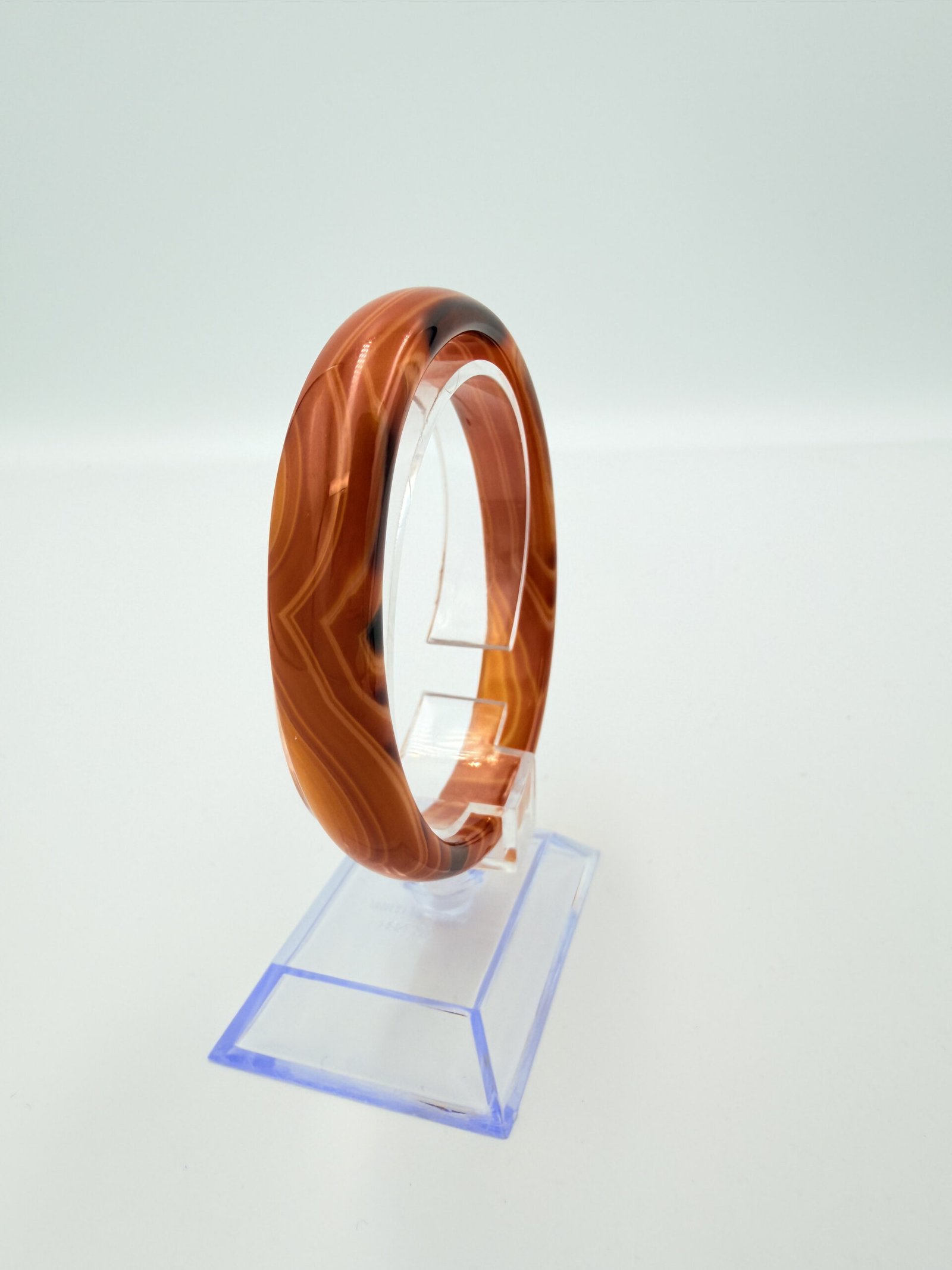: Honey-Caramel Striped Sulemani Agate Bangle - Image 2