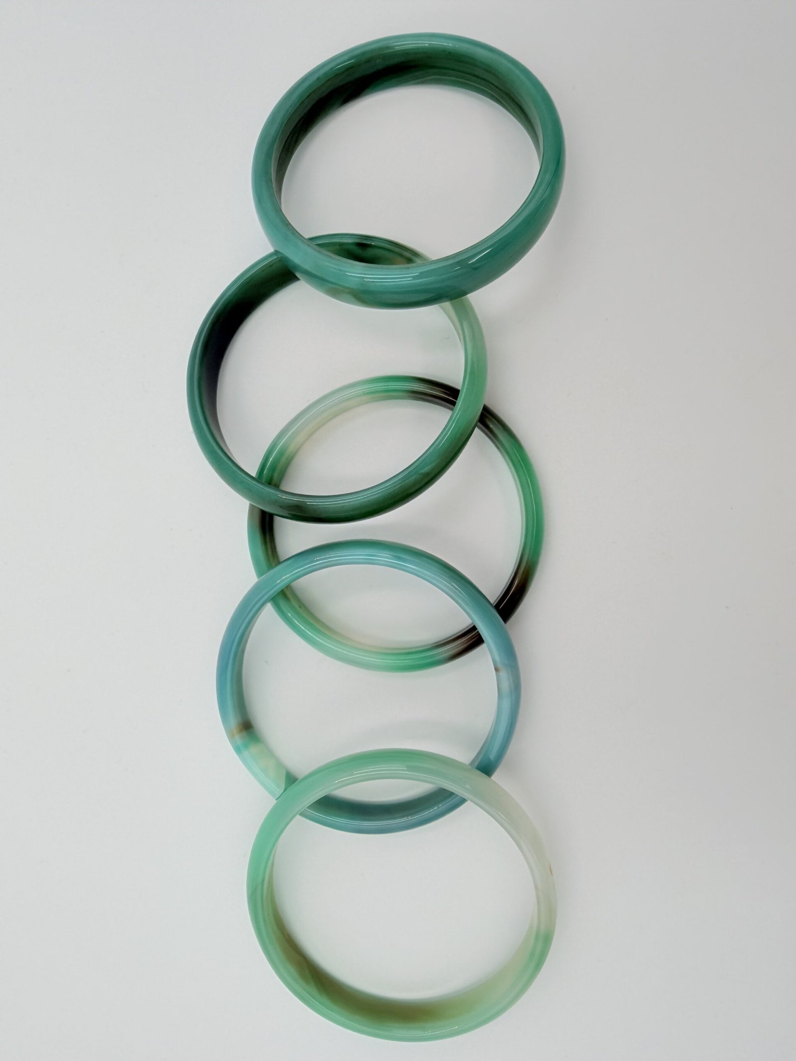 Mint Green and Chocolate Agate Bangle - Image 5