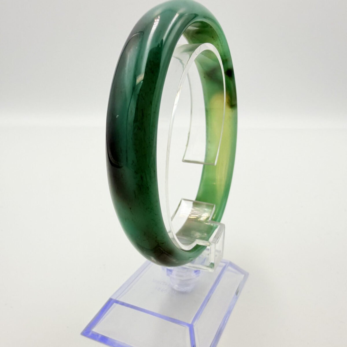 Alternative view of Mint Green and Chocolate Agate Bangle