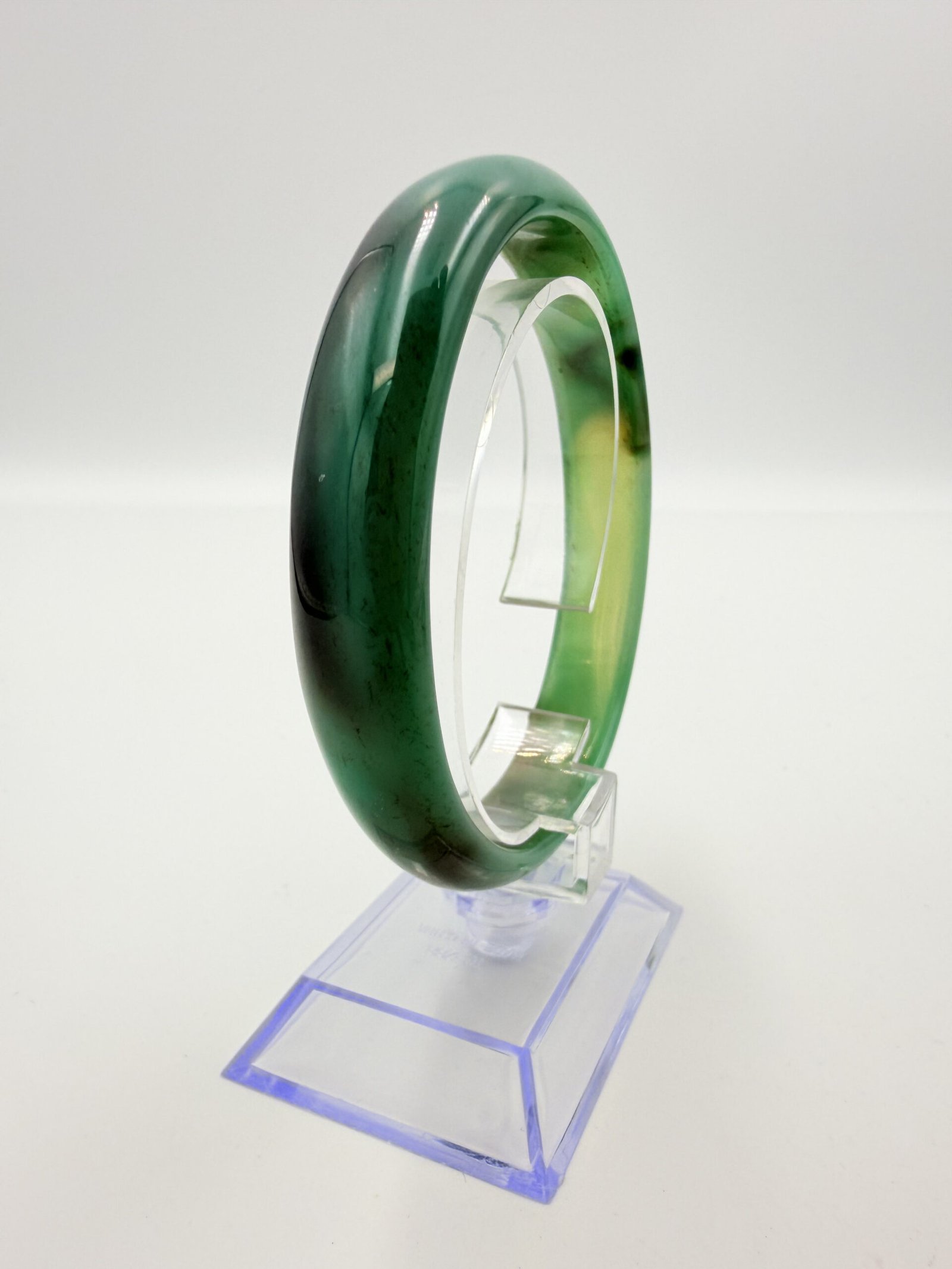Mint Green and Chocolate Agate Bangle - Image 2