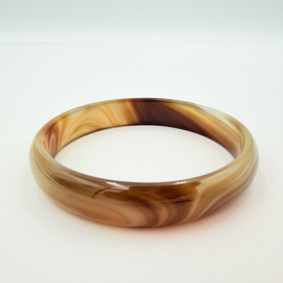 Mocha Swirl Sulemani Agate Bangle