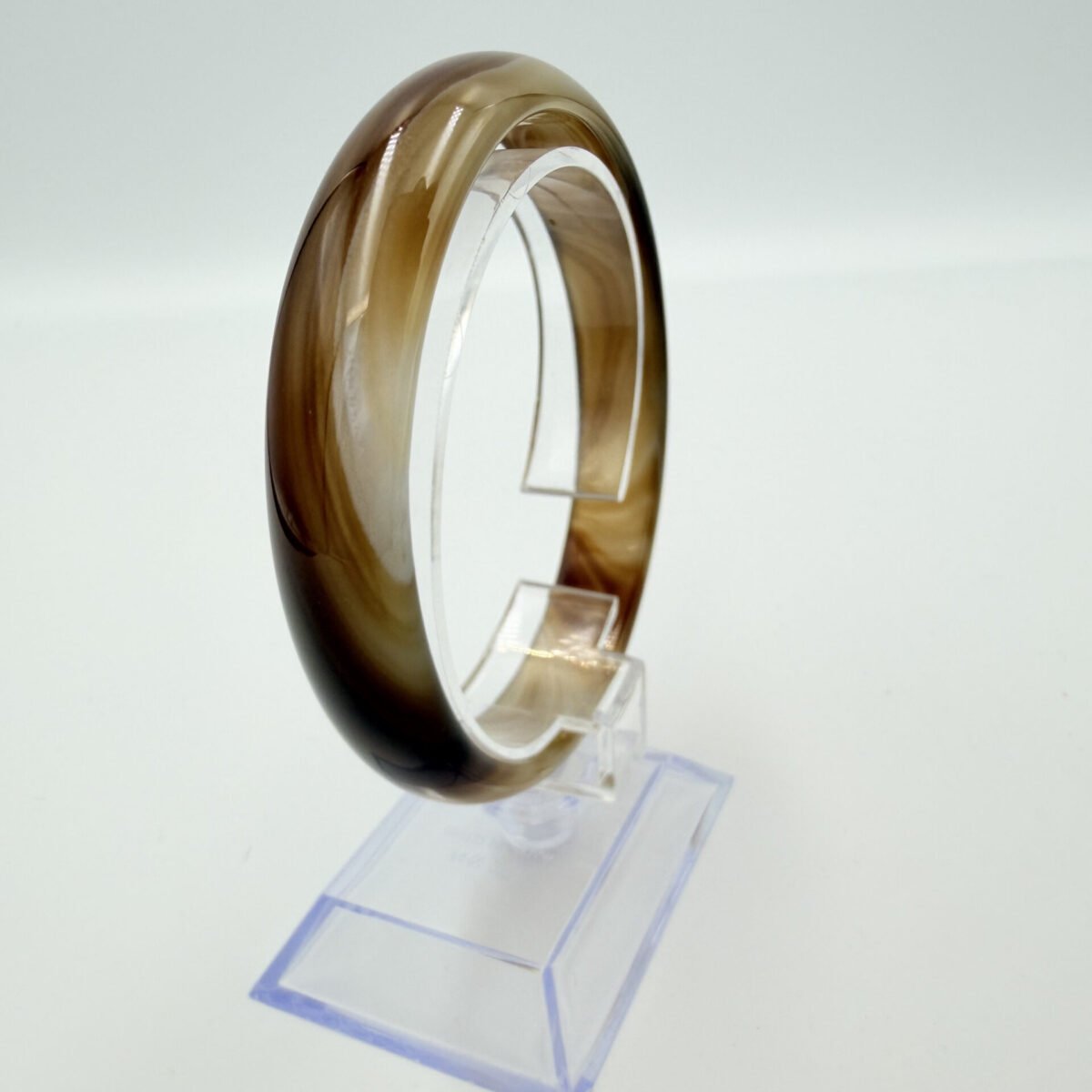 Alternative view of Mocha Swirl Sulemani Agate Bangle
