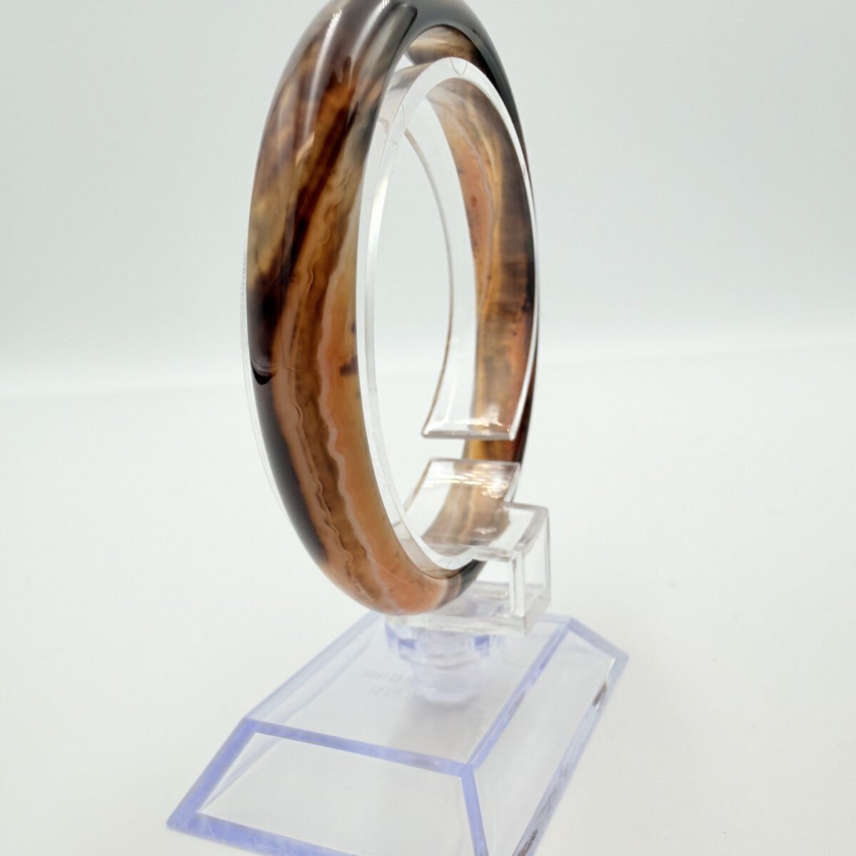 Alternative view of Earthy Marbled Sulemani Agate Bangle