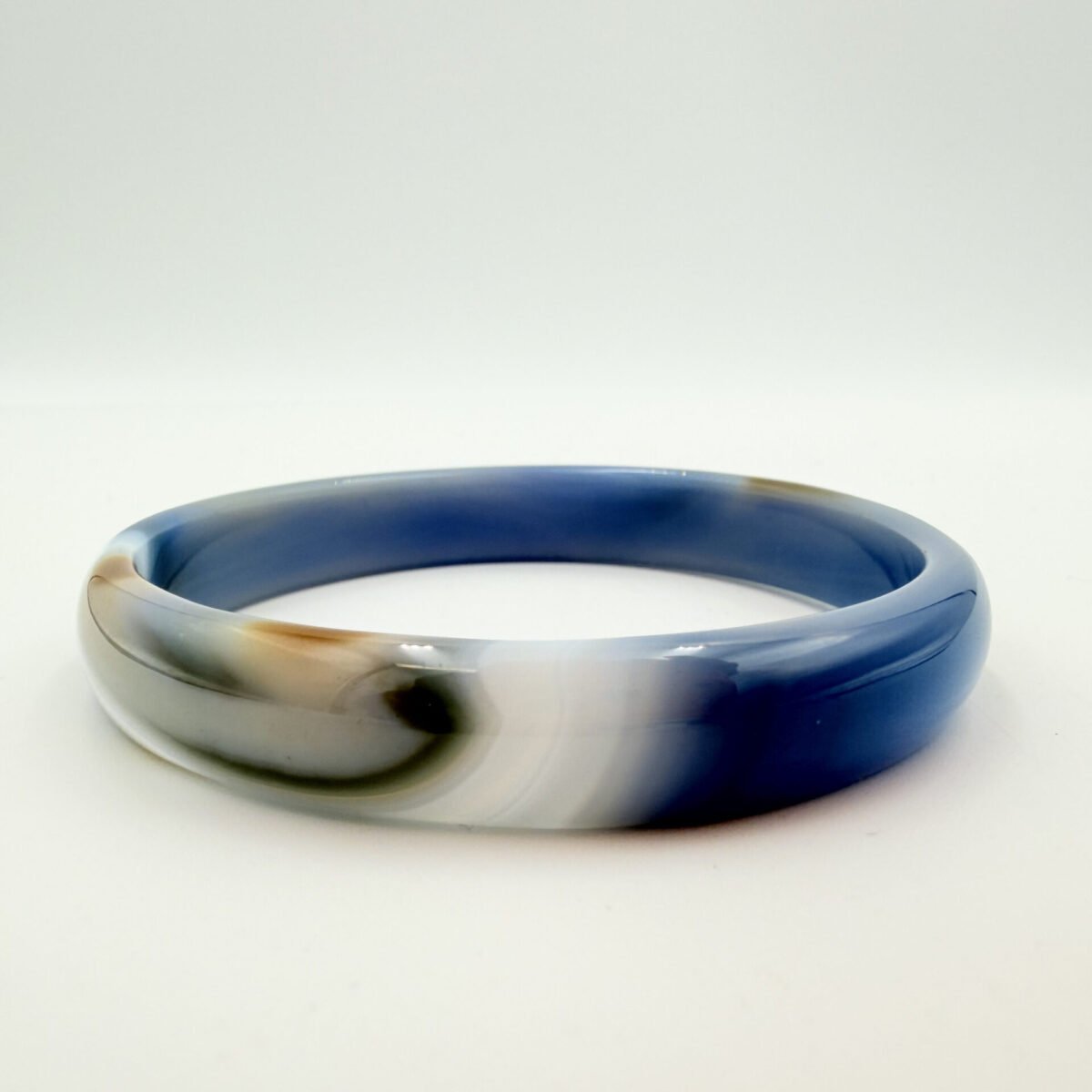 Midnight Blue and Banded Sulemani Agate Bangle