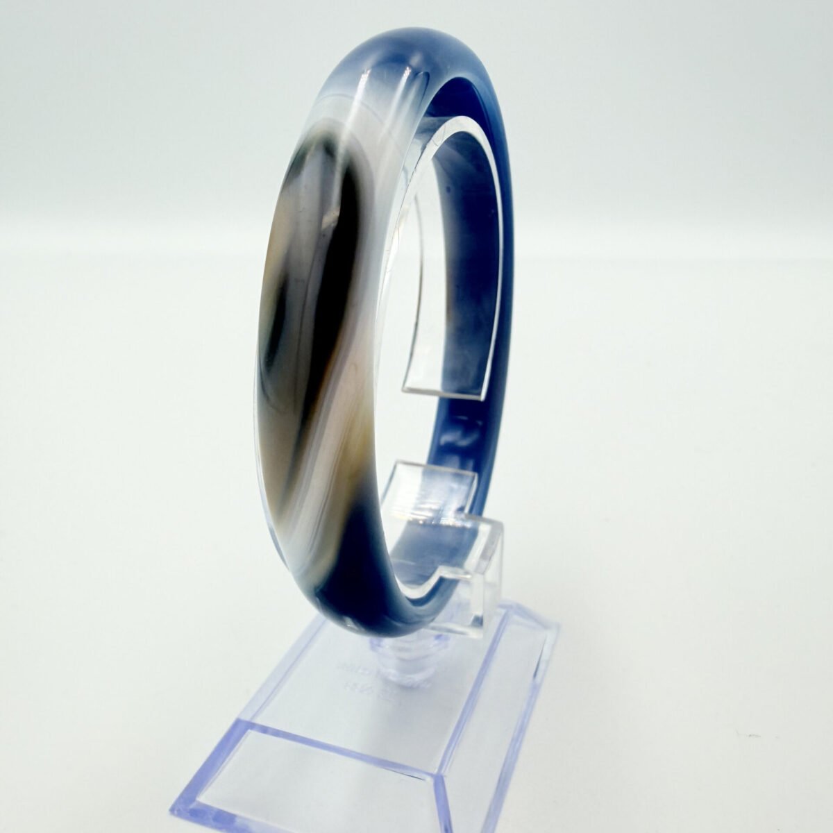 Alternative view of Midnight Blue and Banded Sulemani Agate Bangle